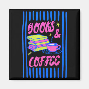 Boeken en koffie boekenliefhebber boekenwurm lezen magneet