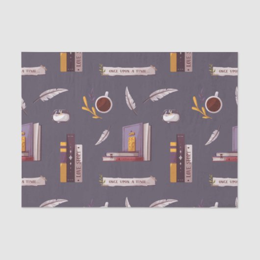 Boeken en koffie - Book Lover Collage Tissuepapier (Voorkant)