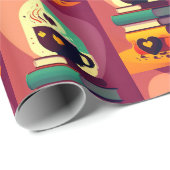 Boeken en koffie cadeaupapier (Rol Hoek)