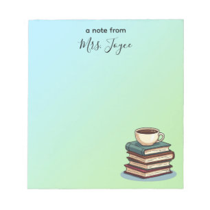 Boeken en Koffie Custom Teacher Appreciation Notitieblok