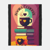 Boeken en koffie fleece deken (Voorkant)