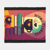 Boeken en koffie fleece deken (Voorkant (Horizontaal))