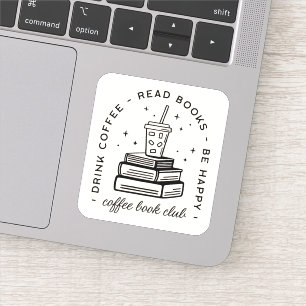 Boeken en koffie liefhebber club boekenwinkel sticker