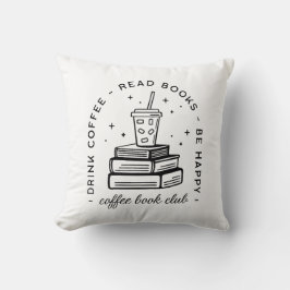 Boeken en koffie liefhebber club bookish citaten kussen