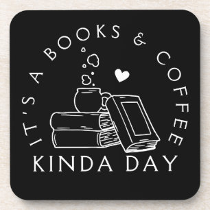 Boeken en koffie soort dag bier onderzetter