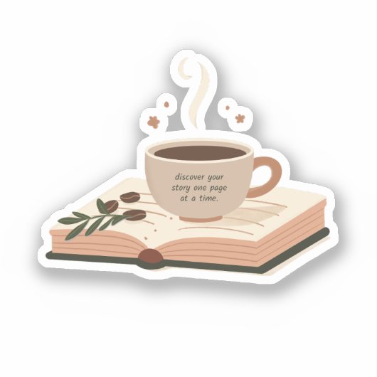 Boeken en koffie sticker (Voorkant)