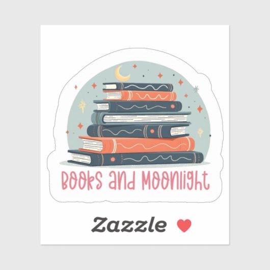Boeken en Maneschijn Sticker (Vel)