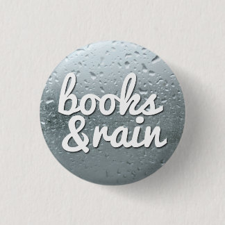 Boeken en regen ronde button 3,2 cm
