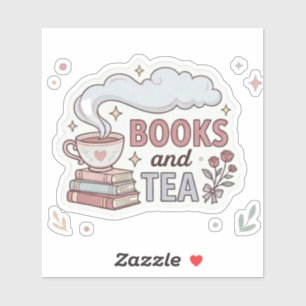 Boeken en Thee - Elegante Lezers Sticker