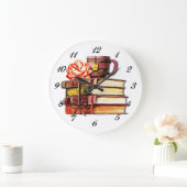 Boeken en thee wit grote klok (Huis)