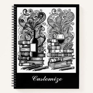 Boeken en wijn kleur me doedel