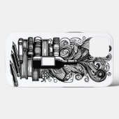 Boeken en wijn kleur me doedel Case-Mate iPhone case (Achterkant (horizontaal))