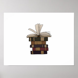 boeken gestapeld poster