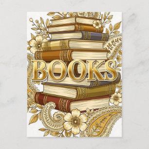 Boeken Goud Tonaam Kunst Lezers Schrijvers Bibliof Briefkaart