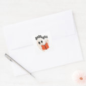 Boeken Halloween Ghosts Book Vierkante Sticker (Envelop)