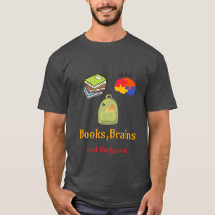 Boeken Hersenen en rugzakken School Begin T-shirt