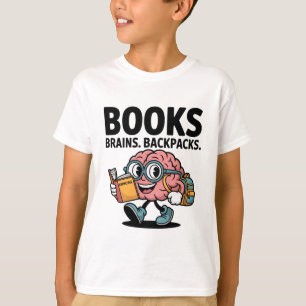 Boeken Hersenen Rugzakken Funny Kawaii School Brai T-shirt