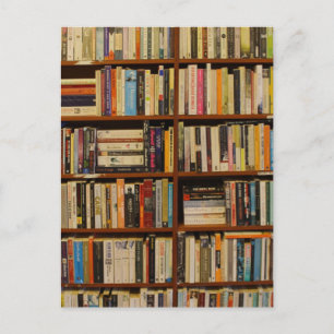Boeken in de bibliotheek briefkaart