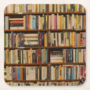 Boeken in de bibliotheek Gift Bag Vierkante Kartonnen Onderzetter
