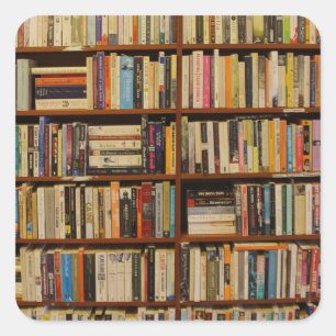 Boeken in de bibliotheek Gift Bag Vierkante Sticker