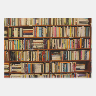 Boeken in een bibliotheekpatroon Verpakkend papier Inpakpapier Vel
