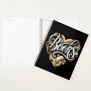 Boeken Kalligrafie hart gevormd Planner