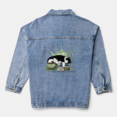 Boeken Katten Thee Schattige Denim Jacket (Achterkant)