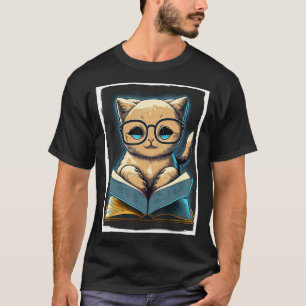 Boeken Kattenbril Fable Educator Lezen Lezer T-shirt