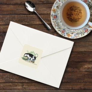 Boeken Kattenthee Schattige Vierkante Sticker