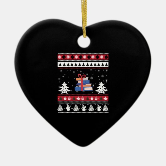 Boeken Lelijke Kerst Grappig Leescadeaus Keramisch Ornament (Voorkant)
