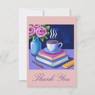 Boeken lezen en koffie leuk vinden bedankkaart