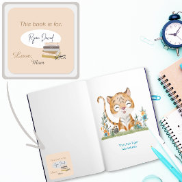 Boeken lezen Gepersonaliseerde Kinder Boekenplaat Vierkante Sticker