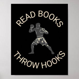 Boeken lezen Gooien Haken Boksen Geletterdheid Shi Poster