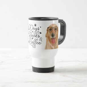 Boeken Lezen Koffie Puppy Hond Golden Retriever Reisbeker