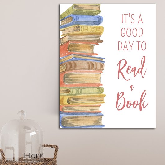 Boeken lezen thema foto afdruk