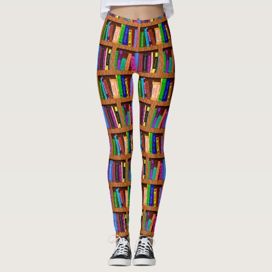 Boeken Library Bookshelf | Kleurrijk leespatroon Leggings (Voorkant)