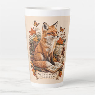 Boeken maken het leven beter – Vintage Fox Lezen Latte Mok