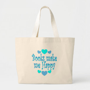 Boeken maken me gelukkig grote tote bag