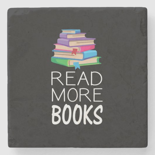 Boeken - Meer boeken lezen Stenen Onderzetter (Voorkant)