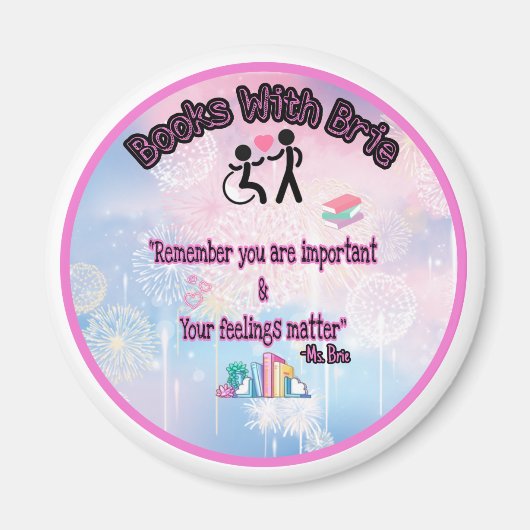 Boeken met Brie ronde magneet (Voorkant)