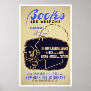 Boeken Negro Africa WWWII 1943 WPA Poster