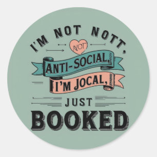 Boeken niet asociaal ronde sticker