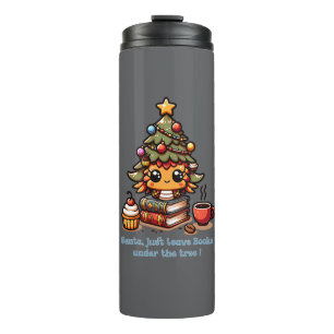 Boeken onder kawaii kerstboom - Funny Santa Thermosbeker