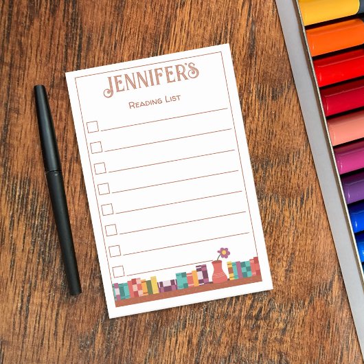 Boeken op boekenplank leeslijst Post-It-notities Post-it® Notes