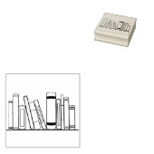 Boeken op boekenplank 	rubberstempel (Gestempeld)