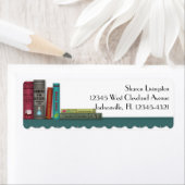 Boeken op een plankenlabel etiket (Insitu)