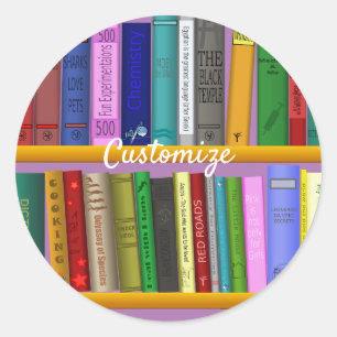 Boeken op Shelves Thunder_Cove Ronde Sticker