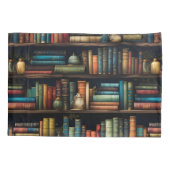 boeken over boekenplankpatroon kussensloop (Achterkant)