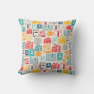 Boeken over Patroon Retro kleuren Kussen