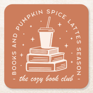 Boeken & Pumpkin Spice Season Vierkante Kartonnen Onderzetter